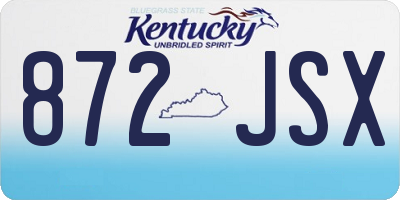 KY license plate 872JSX