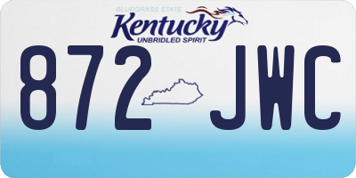 KY license plate 872JWC