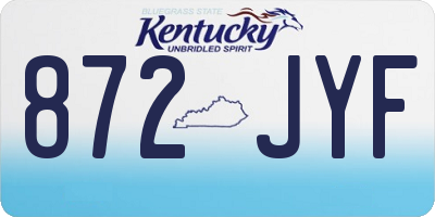 KY license plate 872JYF