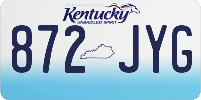 KY license plate 872JYG