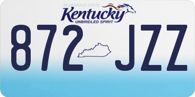 KY license plate 872JZZ
