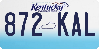 KY license plate 872KAL