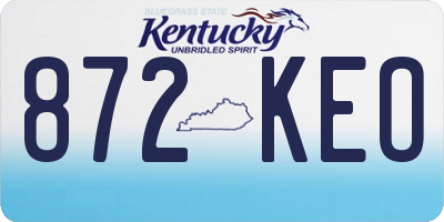 KY license plate 872KEO