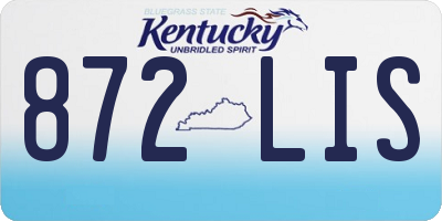 KY license plate 872LIS