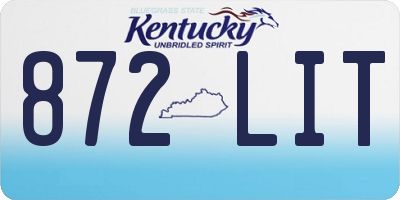 KY license plate 872LIT
