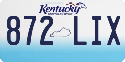 KY license plate 872LIX