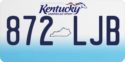 KY license plate 872LJB