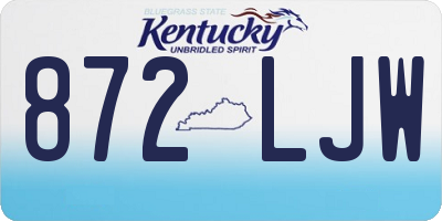 KY license plate 872LJW