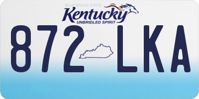 KY license plate 872LKA
