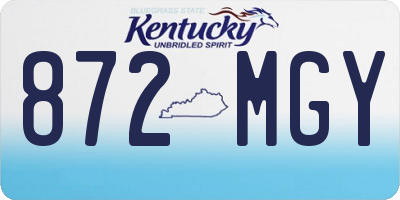 KY license plate 872MGY