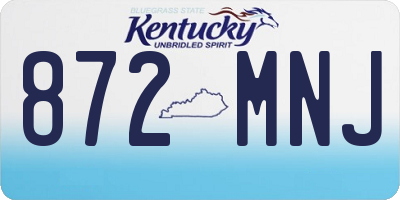KY license plate 872MNJ