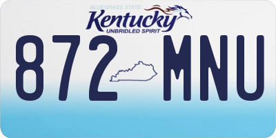 KY license plate 872MNU