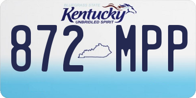 KY license plate 872MPP