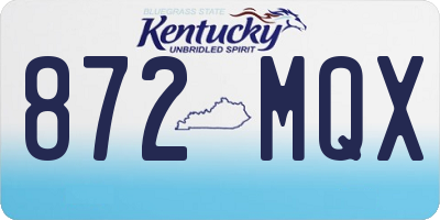 KY license plate 872MQX