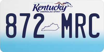 KY license plate 872MRC