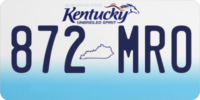 KY license plate 872MRO