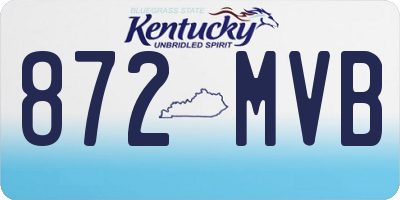 KY license plate 872MVB
