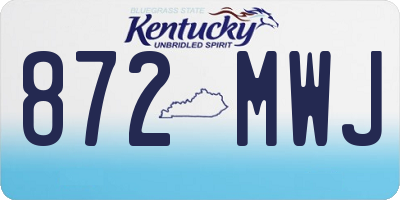 KY license plate 872MWJ