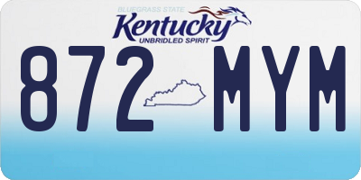 KY license plate 872MYM