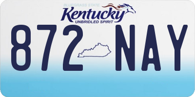 KY license plate 872NAY