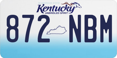 KY license plate 872NBM