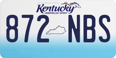 KY license plate 872NBS
