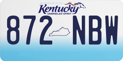 KY license plate 872NBW