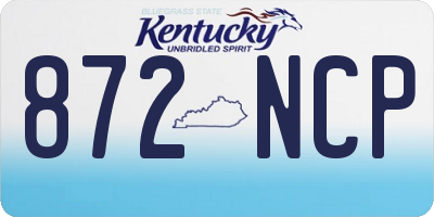 KY license plate 872NCP