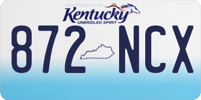 KY license plate 872NCX