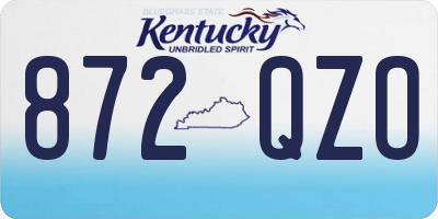 KY license plate 872QZO
