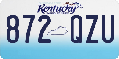KY license plate 872QZU
