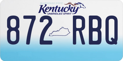 KY license plate 872RBQ