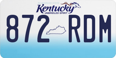 KY license plate 872RDM