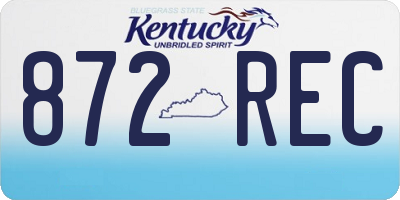 KY license plate 872REC