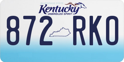 KY license plate 872RKO