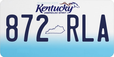KY license plate 872RLA