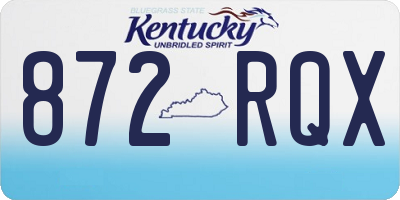 KY license plate 872RQX