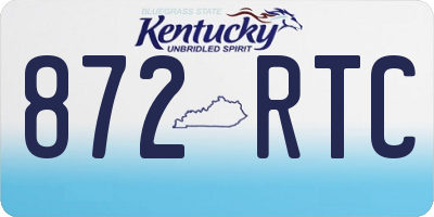 KY license plate 872RTC