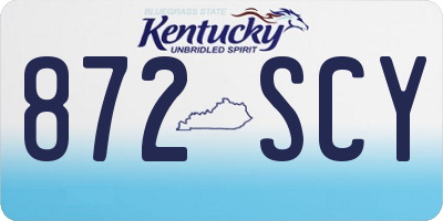 KY license plate 872SCY