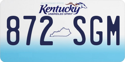 KY license plate 872SGM