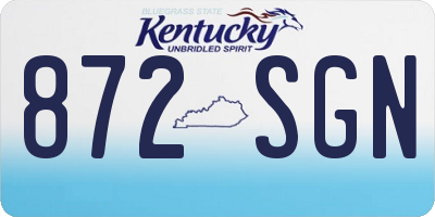 KY license plate 872SGN