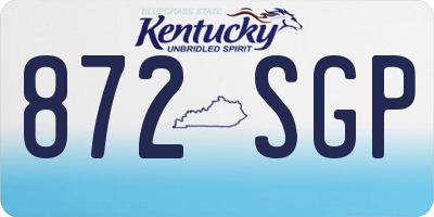 KY license plate 872SGP