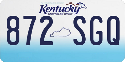 KY license plate 872SGQ