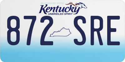 KY license plate 872SRE
