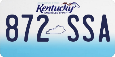 KY license plate 872SSA
