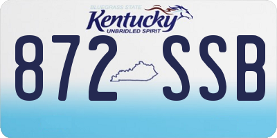 KY license plate 872SSB