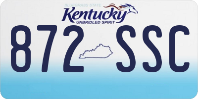 KY license plate 872SSC