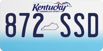 KY license plate 872SSD