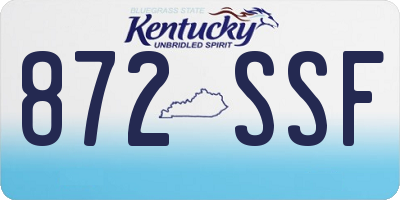 KY license plate 872SSF