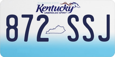 KY license plate 872SSJ